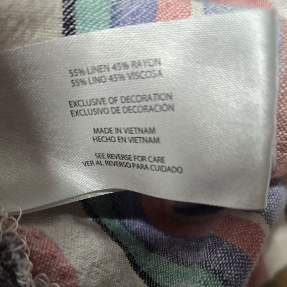 Orvis Multicolor Striped Linen Women's Shirt XXL - Picture 4 of 4